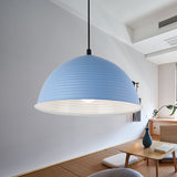 Cafe Store Ridged Domed Pendant Light - Aluminum 12/16 1 Nordic Style Suspension Lamp