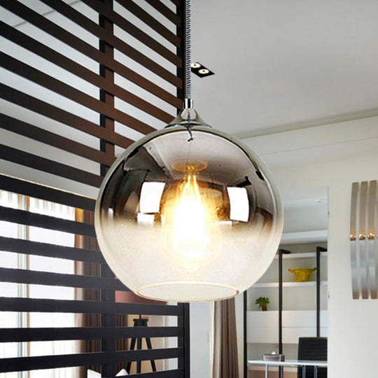 Nordic Glass Globe Pendant Lighting – 1 Light 8’/10’/12’ Width Available In Sliver Gold And Rose