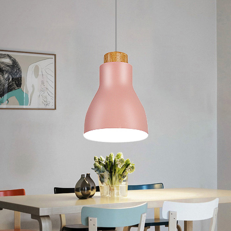 Nordic Half-Bottle Pendant Light - Stylish Metallic Hanging For Balcony And Study Room