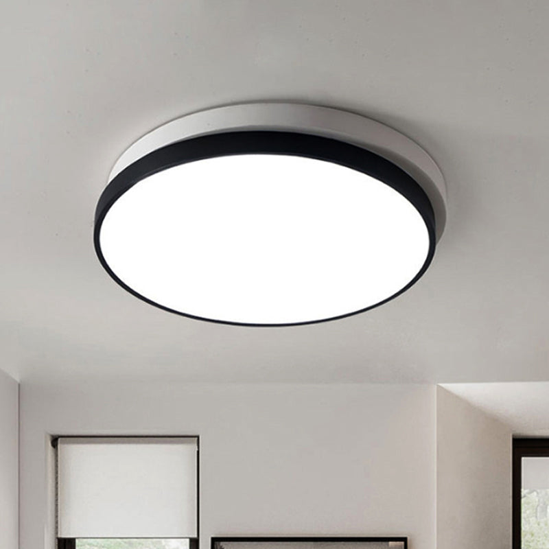 Modern Metal Flush Mount Ceiling Light Fixture With Led Acrylic Shade - Black 11/15/19 Diameter / 11