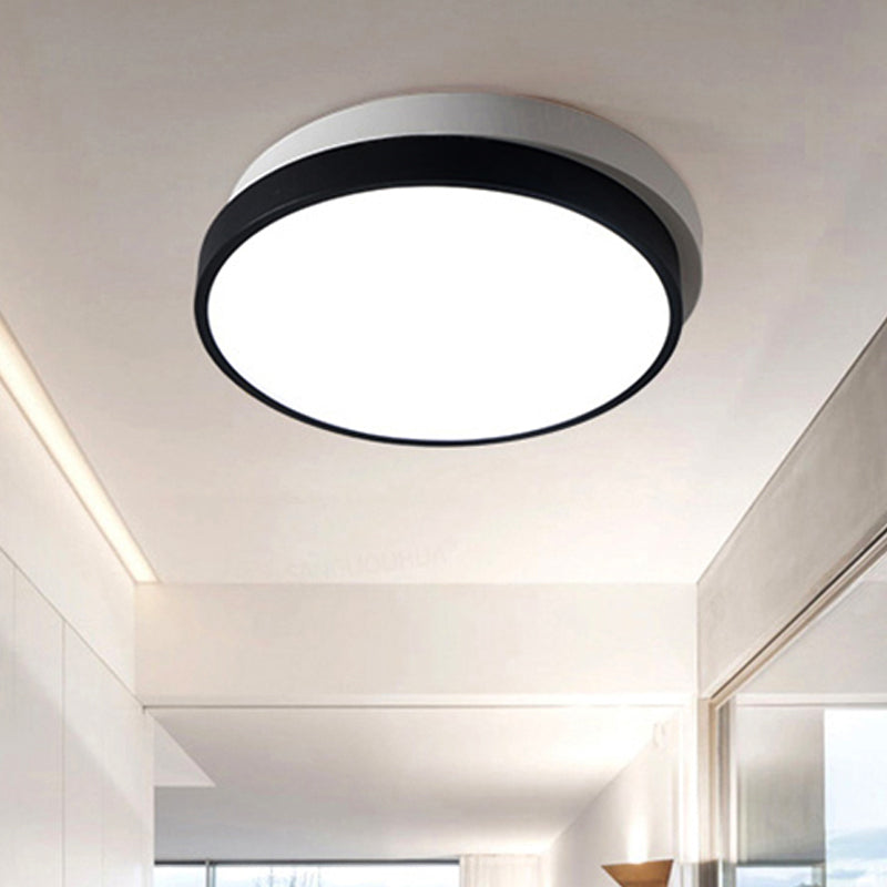 Modern Metal Flush Mount Ceiling Light Fixture With Led Acrylic Shade - Black 11/15/19 Diameter