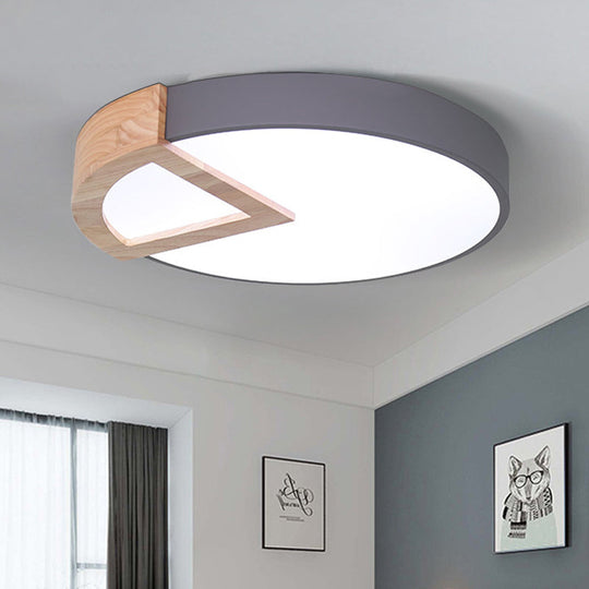 Wood Triangle Nordic Led Ceiling Lamp In 5 Colors (Warm/White) For Kindergarten
