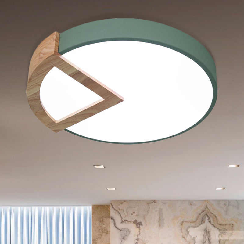 Wood Triangle Nordic Led Ceiling Lamp In 5 Colors (Warm/White) For Kindergarten
