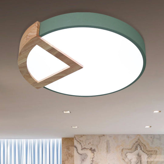 Wood Triangle Nordic Led Ceiling Lamp In 5 Colors (Warm/White) For Kindergarten