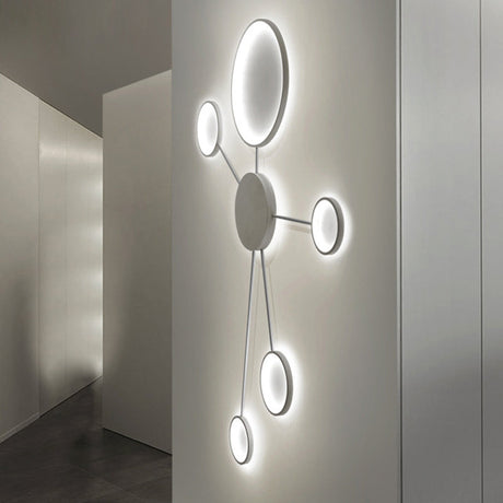 Modern Spoke Design Led Flush Mount Acrylic Ceiling Light In Black/White Warm/White Illumination
