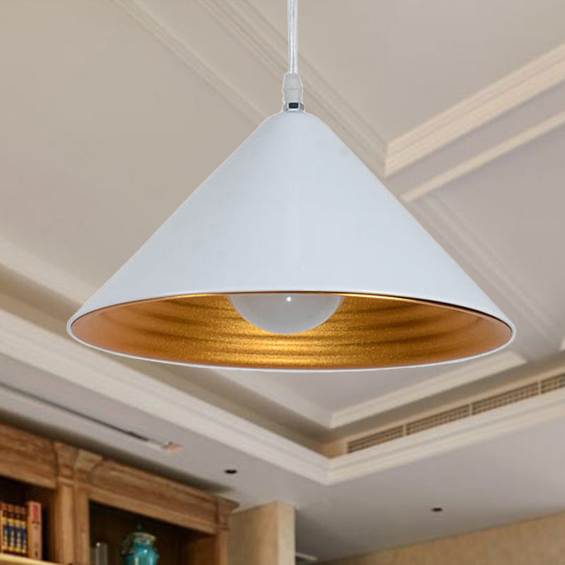 Contemporary Metal Ceiling Lamp Cone Shade With Gold Ripple Inside - Wide Options Elegant Hanging