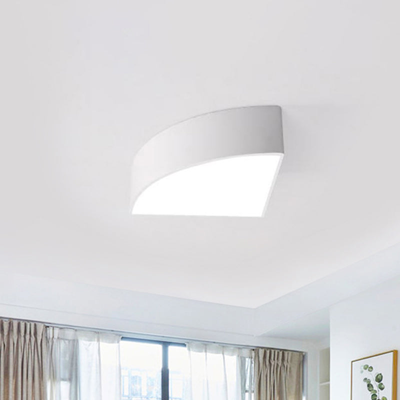 Modern White/Black Sector Flush Led Ceiling Light - Metal Mount 10/12/14 Wide White / 8