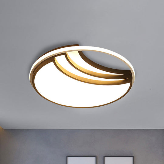 Modern Multi - Layer Flush Mount Ceiling Light - Metal Led Wide 18’/23.5’/35.5’ Black Bedroom