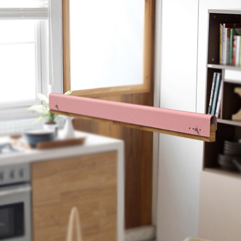 Modern Wood And Metal Pendant Light - Rectangle Shape 23.5/35.5/47 Wide 1 White/Pink/Yellow Colo(U)R