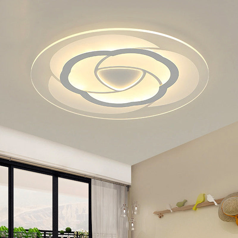 Modern Floral Flushmount Led Ceiling Light In Warm/White 16’/19.5’/23.5’ Wide