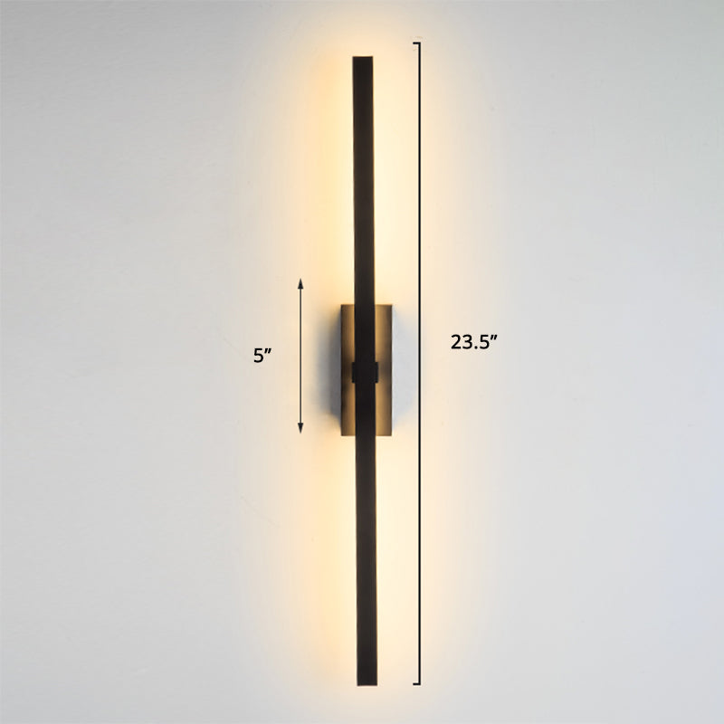Nordic Style Rotatable Led Wall Lamp For Living Room - Modern Aluminum Light Fixture Black / 23.5 A