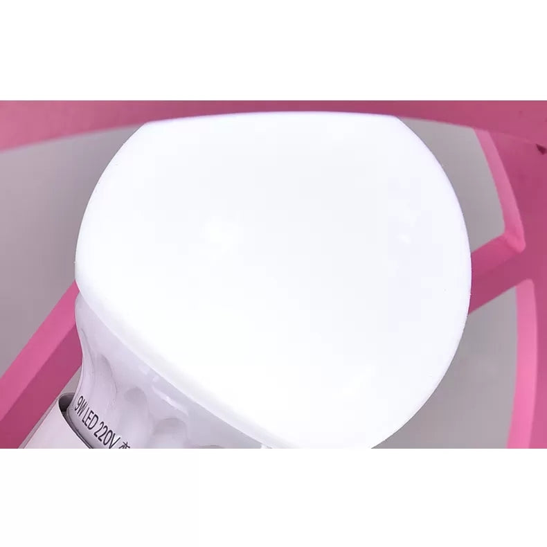 Cartoon Carousel Ceiling Lamp With 6 Metal Lights For Kids’ Bedrooms