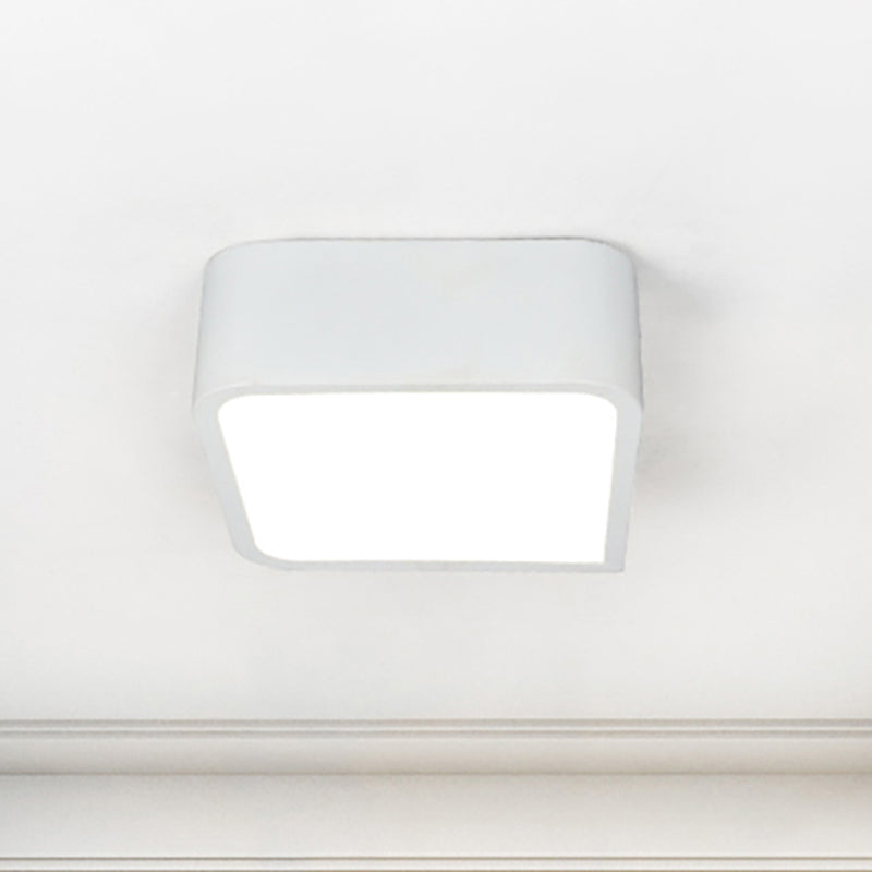 10’/14’ Wide Metal Square Flush Mount Led Ceiling Light In White/Black With Modern Design And