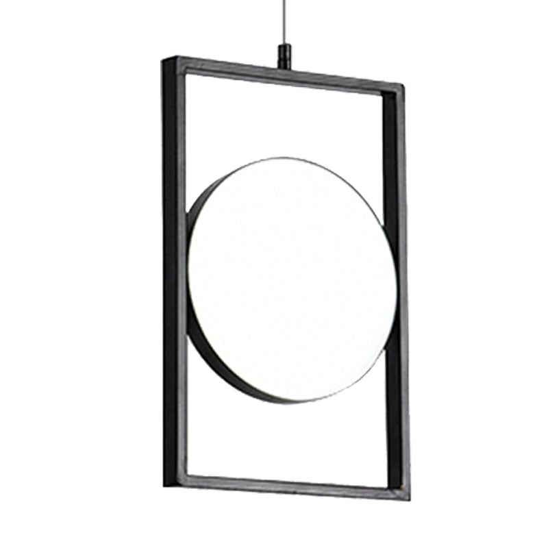 Modern Black Metal Led Pendant Hanging Light Horizontal/Vertical Suspension Fixture