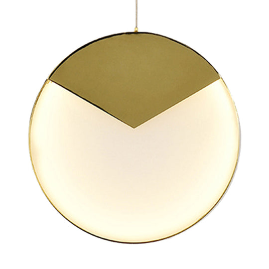Led Gold Milk Glass Pendant Ceiling Lamp For Modern Living Room’