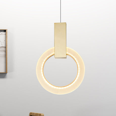 Gold Ring Pendant Light - Modern Acrylic Ceiling Fixture 1 8/12/16 Diameter