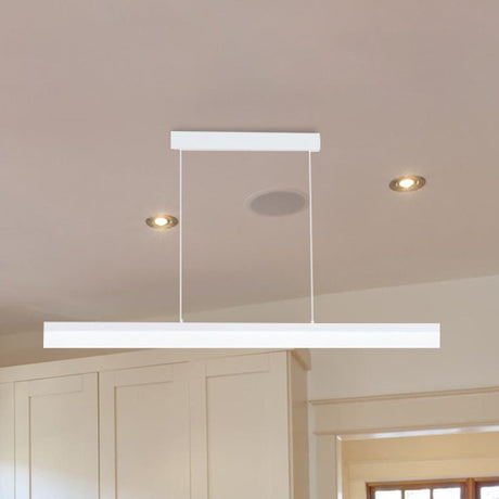 Sleek Black/White/Brown Linear Pendant Led Light In Warm/White/Natural 31.5’/39’/47’ Wide