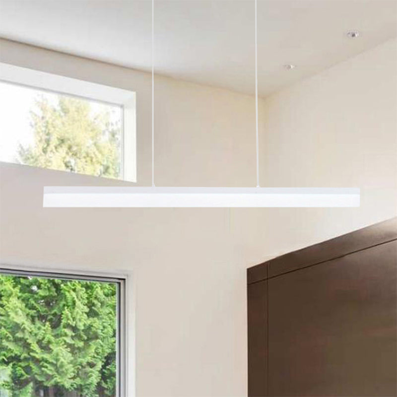 Minimalist Led Pendant Light In Black White Or Brown - Warm Natural Lighting 31.5 39 47 Wide
