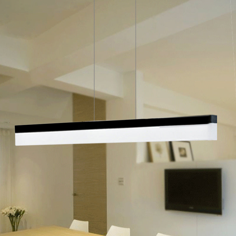 Minimalist Led Pendant Light In Black White Or Brown - Warm Natural Lighting 31.5 39 47 Wide /