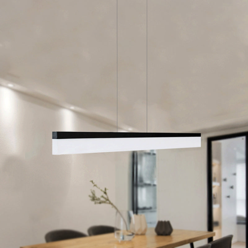 Minimalist Led Pendant Light In Black White Or Brown - Warm Natural Lighting 31.5 39 47 Wide