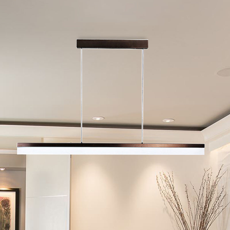 Sleek Black/White/Brown Linear Pendant Led Light In Warm/White/Natural 31.5’/39’/47’ Wide