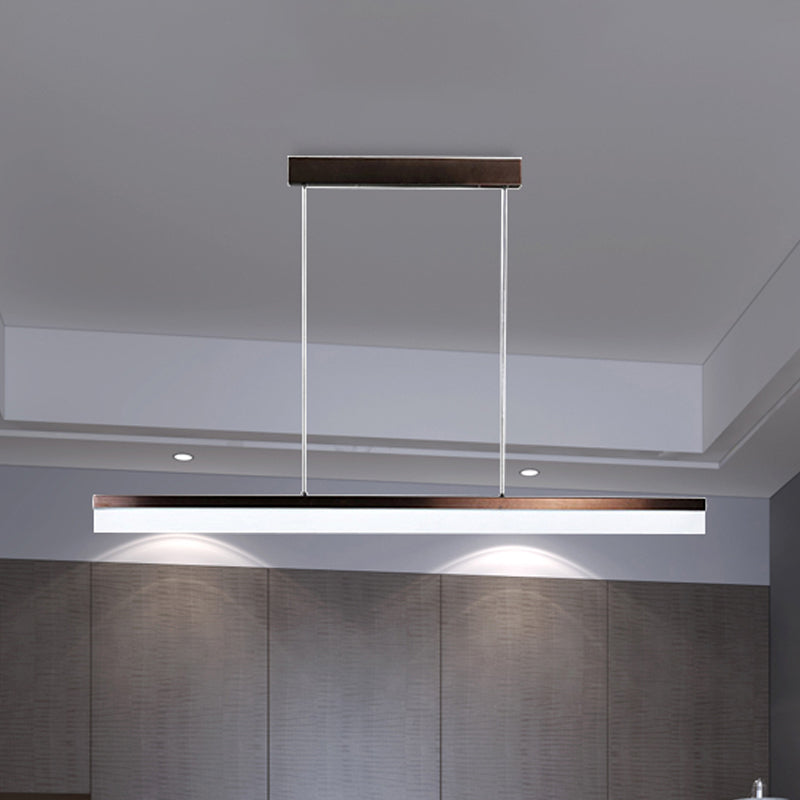 Sleek Black/White/Brown Linear Pendant Led Light In Warm/White/Natural 31.5’/39’/47’ Wide