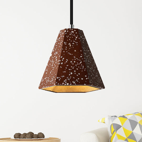 Geometric Cement Pendant Lighting - Simplicity Black/White/Yellow Hanging Light