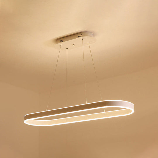 Minimalist Oval Led Ceiling Light In Gold/White - 31.5/39/47 Width Warm/White For Island Gold / 31.5