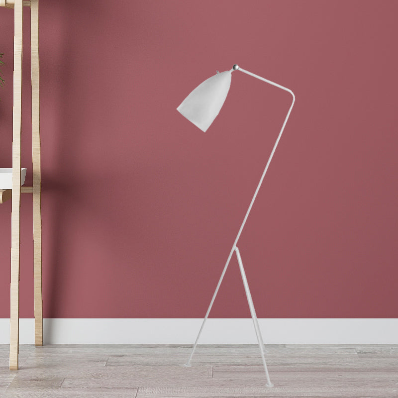 Modern Tripod Floor Lamp With Bell Shade - Metallic Design 1 Light Black/White Perfect For Bedroom