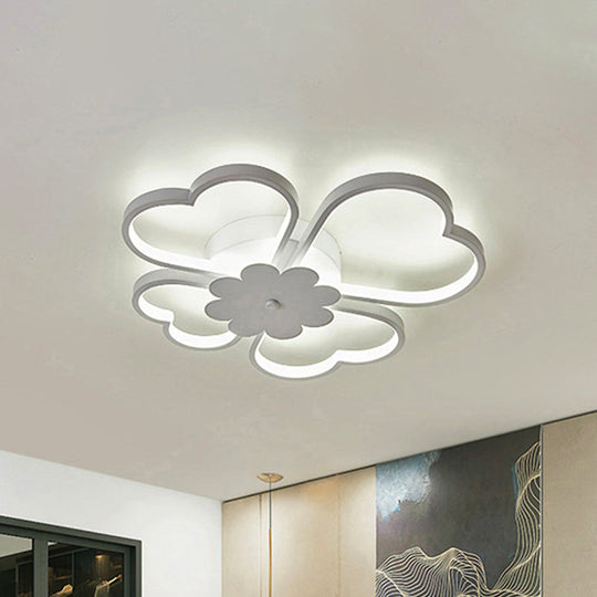 Simplicity Led Flower Ceiling Light In White/Brown - 19.5’/23.5’ Wide Warm/White/Natural