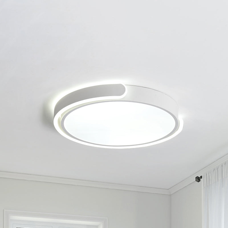 Modern Led Flush Ceiling Light With Acrylic Shade In Black/White/Champagne 15’/19’/23’