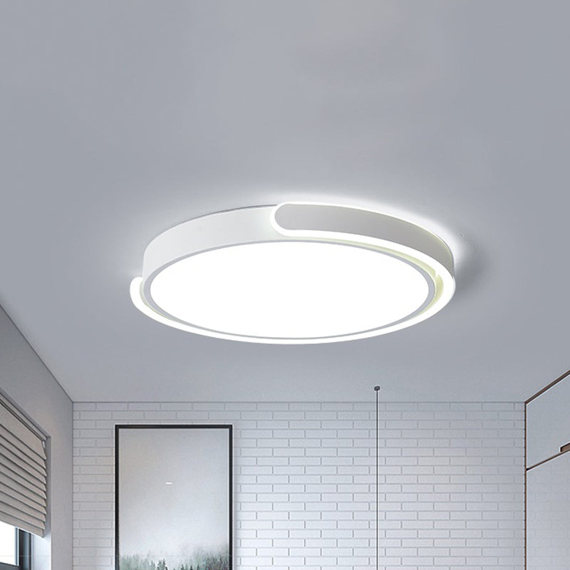 Modern Led Flush Ceiling Light With Acrylic Shade In Black/White/Champagne 15’/19’/23’