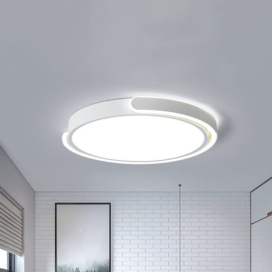 Modern Led Flush Ceiling Light With Acrylic Shade In Black/White/Champagne 15’/19’/23’