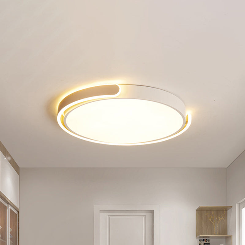 Modern Led Flush Ceiling Light With Acrylic Shade In Black/White/Champagne 15’/19’/23’