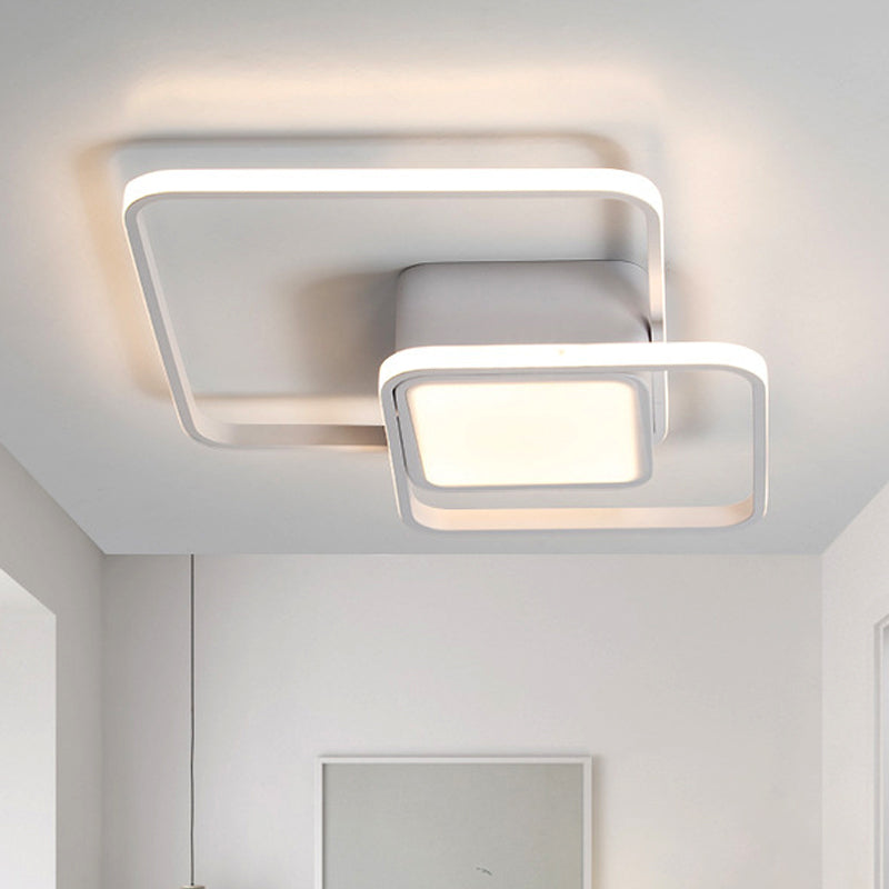 Modern Led Acrylic Ceiling Light - Square And Block Design 18/21.5/25.5 Wide Flush Mount