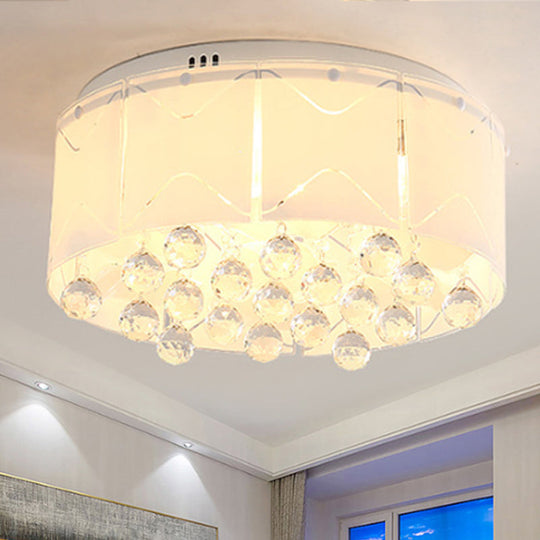 Modernist Crystal Flush Mount Lighting With Multi Lights - 18/19.5 Wide White Led Fixture