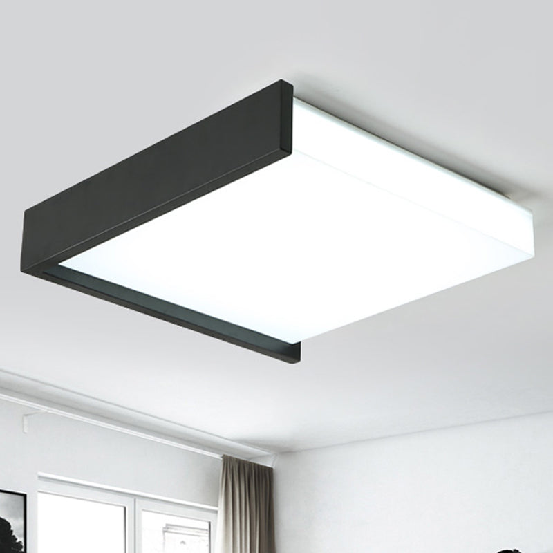 Led Flush Ceiling Light For Bedroom - 16’/19.5’ Wide Black/White With Warm/White And Brick