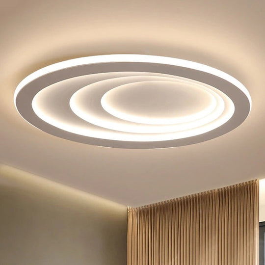 Modern Oval Living Room Ceiling Lamp - Acrylic Led Flush Mount Adjustable Width
