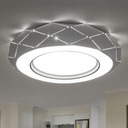 Minimalistic Acrylic Shade Led Ceiling Light In White 11/19.5/24.5 Wide / 11