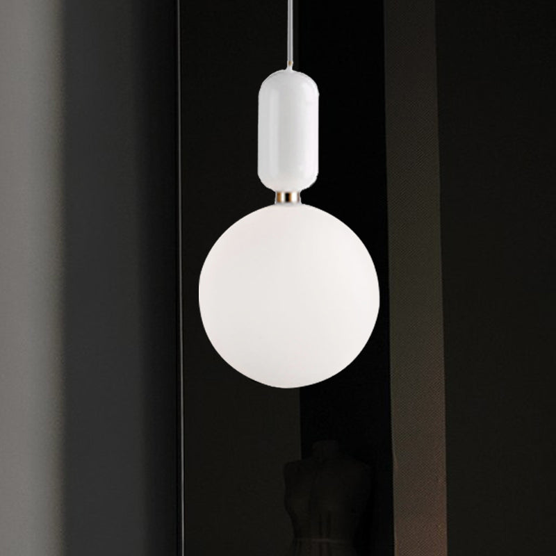 Modern Black/Gold/White Ball Pendant Light With Milky Glass Led - 1 6’/8’/12’ Wide Ceiling Fixture