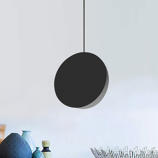 Modern Nordic Style 1-Light Metal Pendant Lamp (8’/12’W) - Black/Grey/White Hanging Ceiling Light