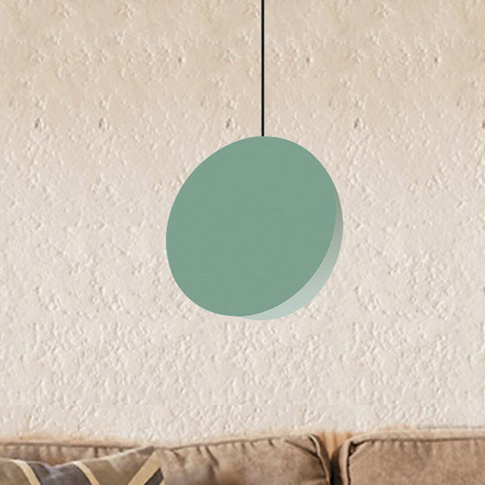 Modern Nordic Style 1-Light Metal Pendant Lamp (8’/12’W) - Black/Grey/White Hanging Ceiling Light