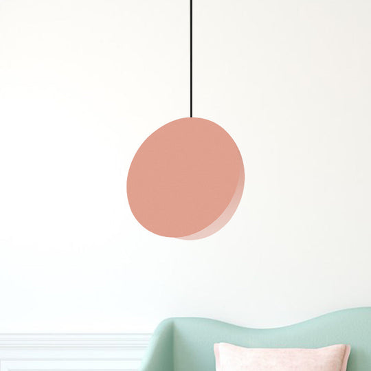 Modern Nordic Style 1-Light Metal Pendant Lamp (8’/12’W) - Black/Grey/White Hanging Ceiling Light