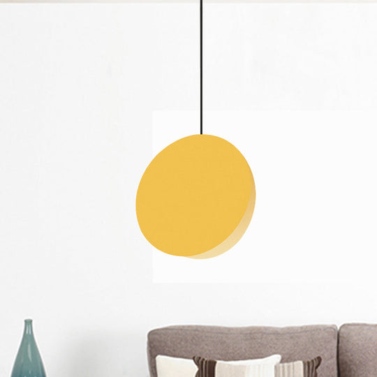 8/12W Modern Nordic Style Metal Pendant Lamp - 1 Light Black/Grey/White Yellow / 8
