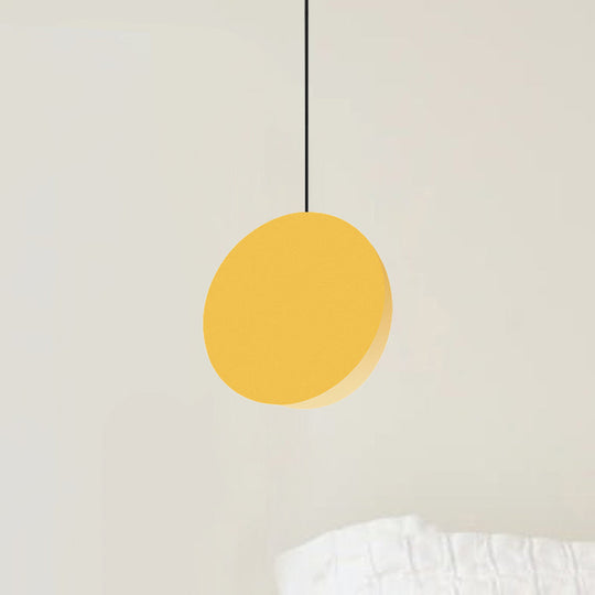 Modern Nordic Style 1-Light Metal Pendant Lamp (8’/12’W) - Black/Grey/White Hanging Ceiling Light