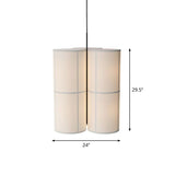 Minimalist White Suspended Fabric Pendant Lamp For Dining Room