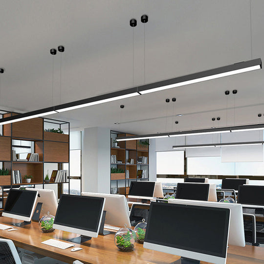 Sleek Acrylic Bar Led Suspension Pendant Light For Office Spaces