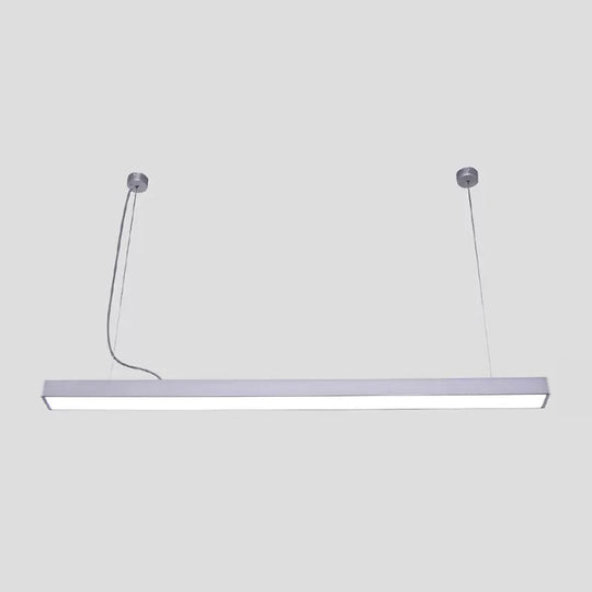 Sleek Acrylic Bar Led Suspension Pendant Light For Office Spaces Silver / 23.5’