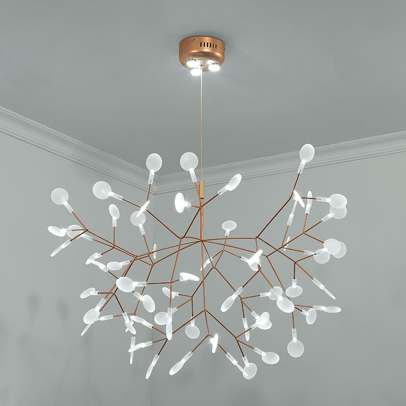 Bronze Acrylic Led Pendant Light: Designer Heracleum Chandelier For Living Room 63 / White