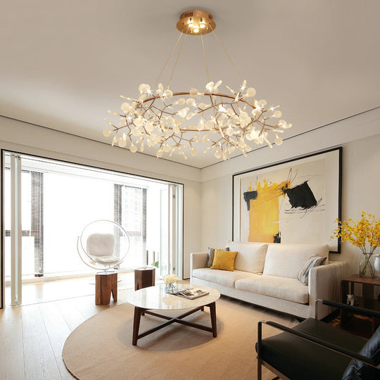 Bronze Acrylic Led Pendant Light: Designer Heracleum Chandelier For Living Room